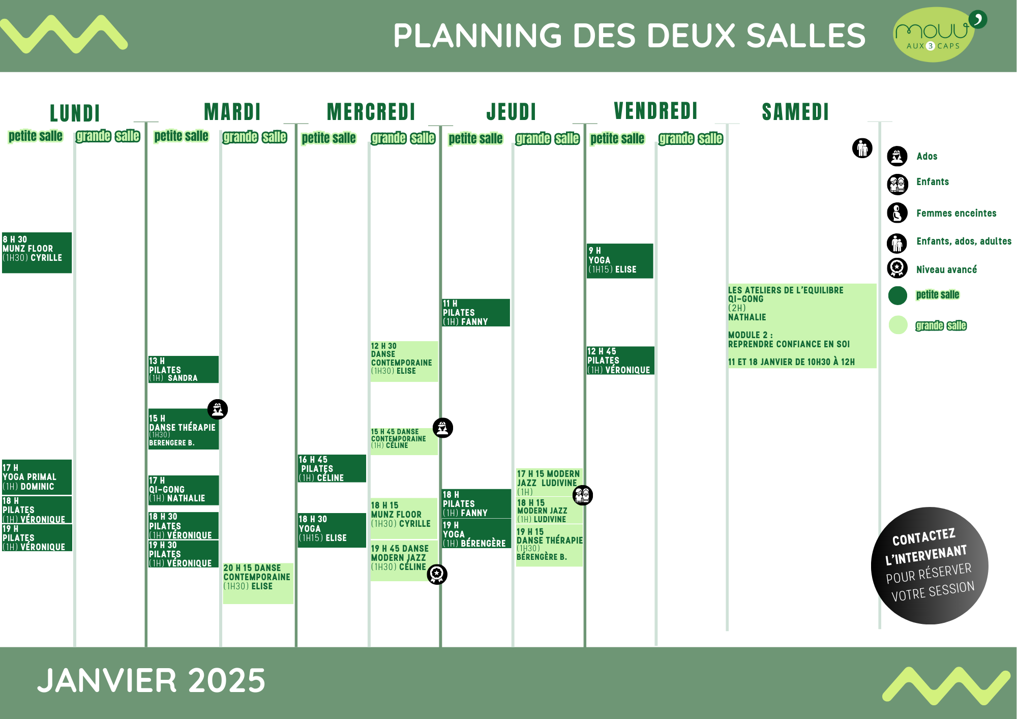 Planning intervenants Mouv' aux 3 caps a3 janvier 2025